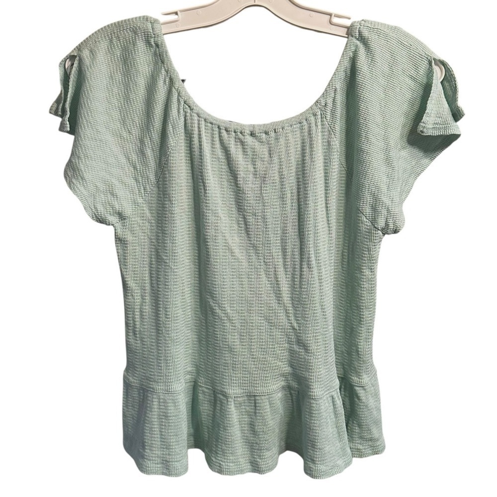 Babydoll Mint Green Top Short Sleeve Shirt M - Picture 5 of 6